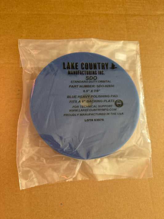 Lake country sdo 6.5” Blue heavy polishing pad 6” backing plate