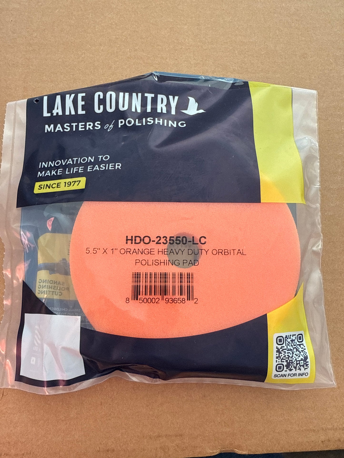 Lake country hdo 5.5” orange heavy duty orbital polishing pad 5” plate