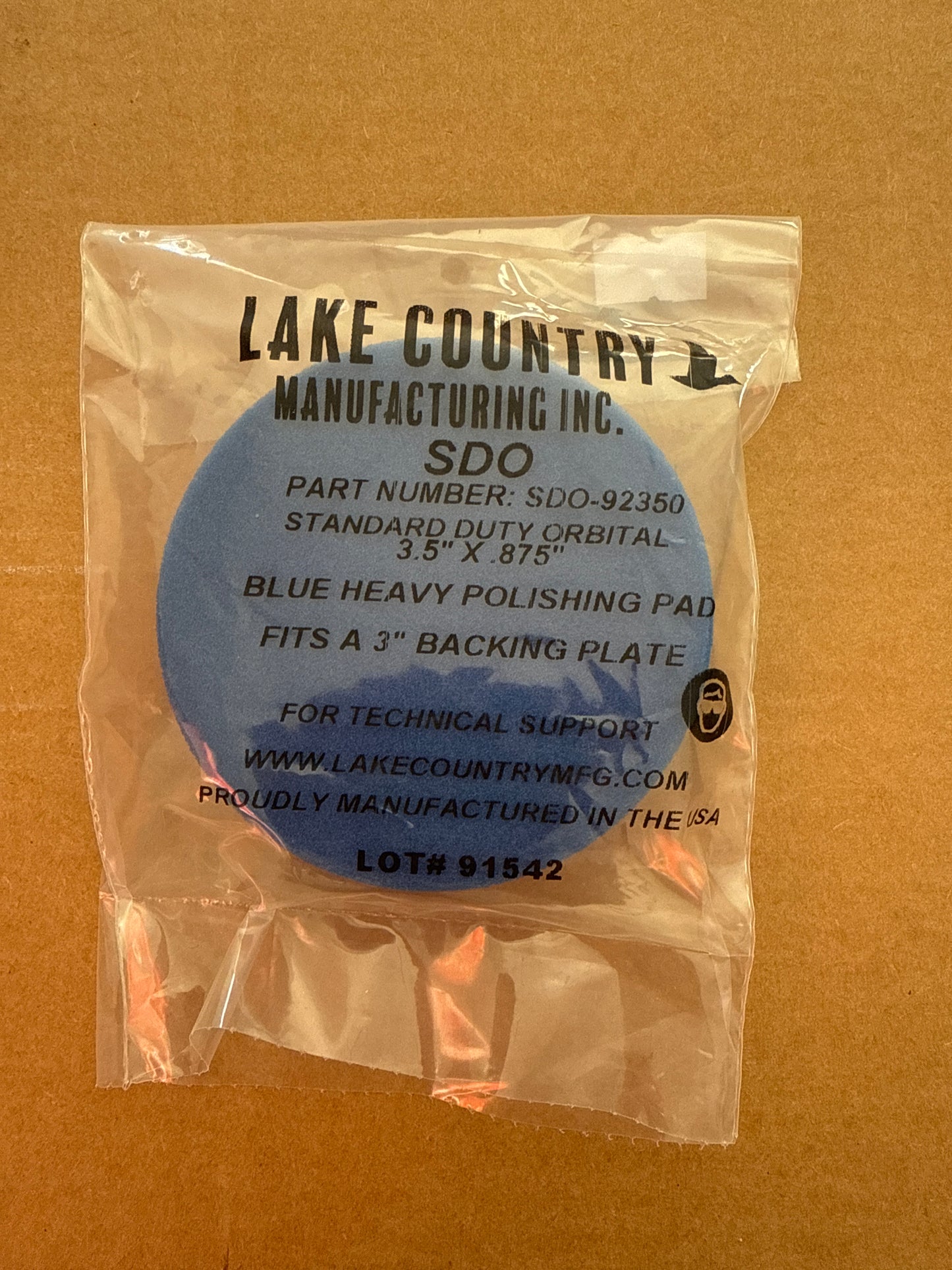 Lake country hdo 3.5” Blue heavy polishing pad 3” backing plate