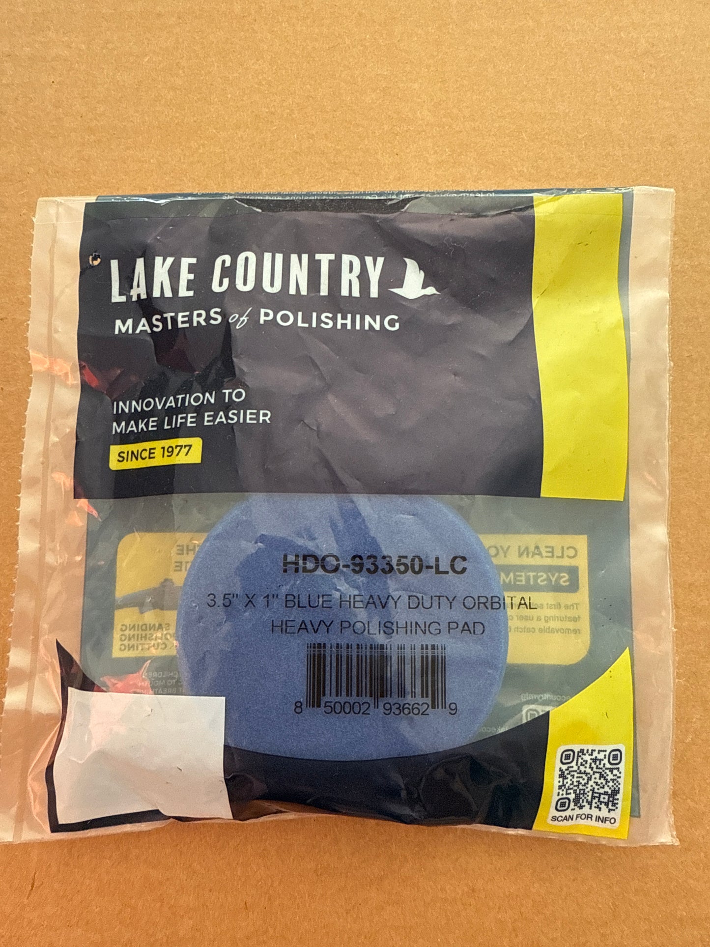 Lake country hdo Blue 3.5” heavy duty orbital heavy polishing pad 3”plate