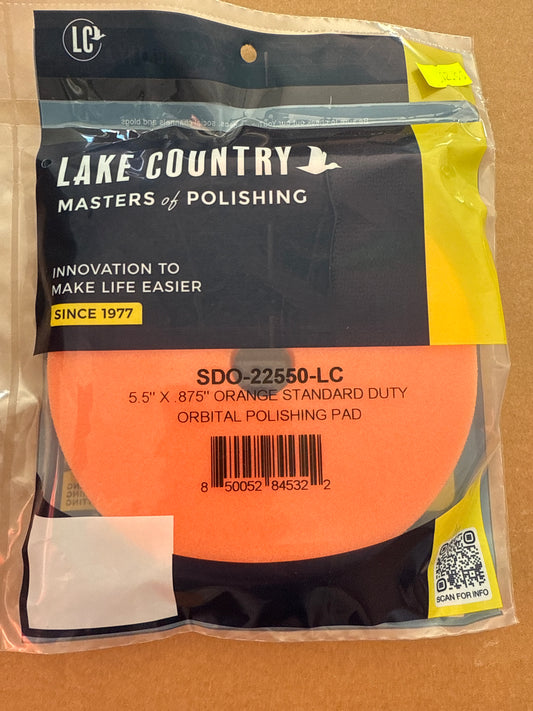 Lake country sdo 5.5”Orange standard duty orbital polishing pad medium 5”plate