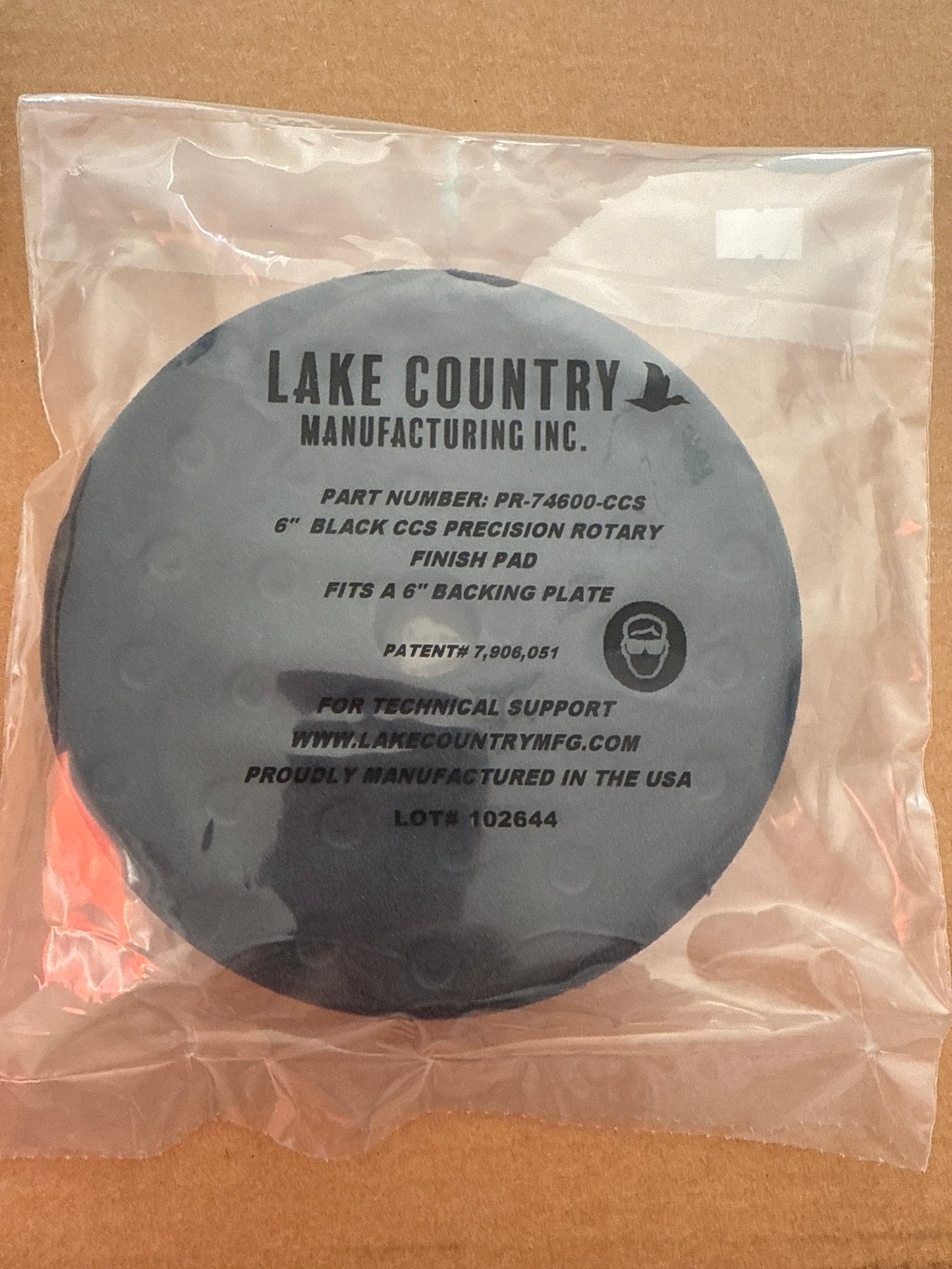 Lake country Black 6” precision rotary finish pad 5” backing plate