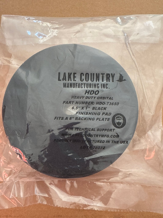 Lake country hdo Black heavy duty 6.5” finishing pad 6” backing plate