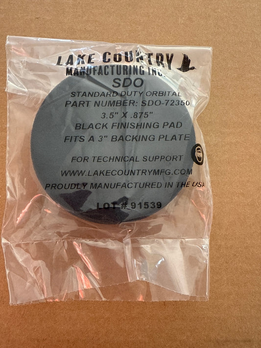 Lake country 3.5”Black finishing pad 3” backing plate